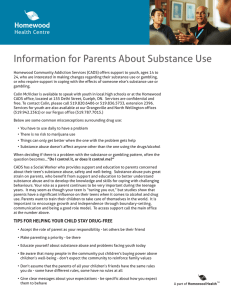 Information for Parents About Substance Use