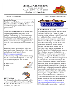 CENTRAL PUBLIC SCHOOL October 2015 Newsletter