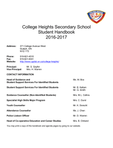 College Heights Secondary School Student Handbook 2016-2017