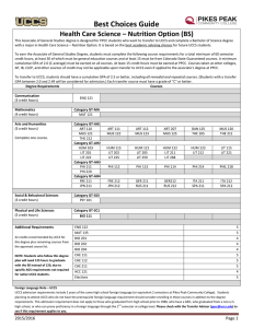 Best Choices Guide Health Care Science – Nutrition Option (BS)