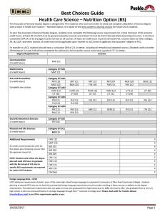 Best Choices Guide Health Care Science – Nutrition Option (BS)