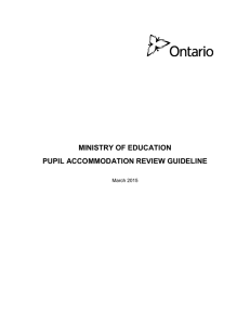 MINISTRY OF EDUCATION PUPIL ACCOMMODATION REVIEW GUIDELINE  March 2015
