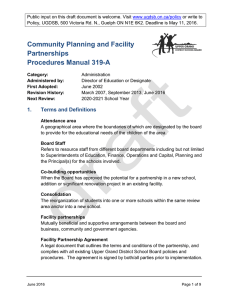 Community Planning and Facility Partnerships Procedures Manual 319-A