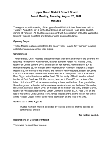 Upper Grand District School Board Board Meeting, Tuesday, August 26, 2014 Minutes