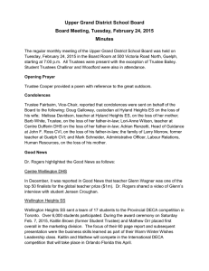 Upper Grand District School Board Board Meeting, Tuesday, February 24, 2015 Minutes