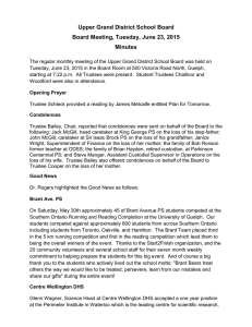 Upper Grand District School Board Board Meeting, Tuesday, June 23, 2015 Minutes