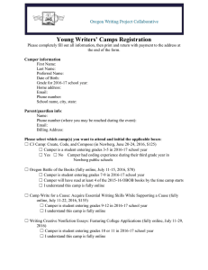 Young Writers’ Camps Registration