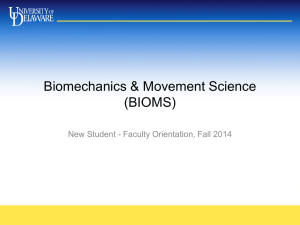 Biomechanics &amp; Movement Science (BIOMS) New Student - Faculty Orientation, Fall 2014