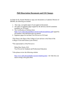 PhD Dissertation Documents and UD Changes