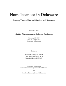 Homelessness in Delaware  Twenty Years of Data Collection and Research