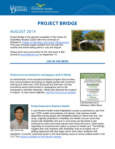 Project Bridge is the periodic newsletter of the Center for