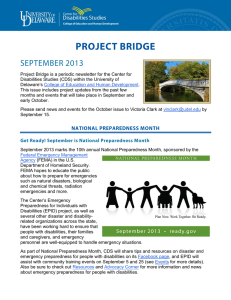 Project Bridge is a periodic newsletter for the Center for