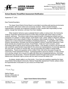 School Boards Threat/Risk Assessment Notification