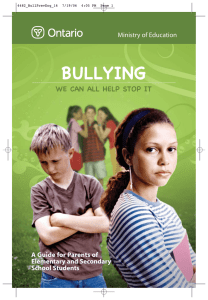 BULLYING WE CAN ALL HELP STOP IT Ministry of Education