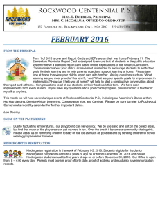 FEBRUARY 2016 FROM THE PRINCIPAL