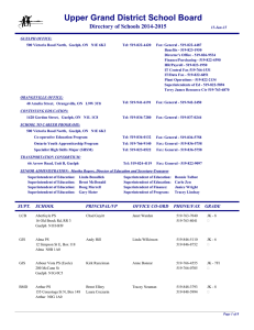 Upper Grand District School Board Directory of Schools 2014-2015