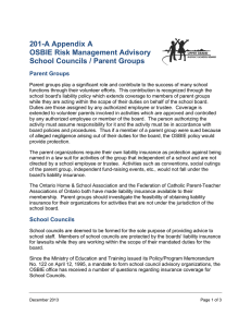 201-A Appendix A OSBIE Risk Management Advisory School Councils / Parent Groups