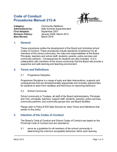 Code of Conduct Procedures Manual 213-A  1.