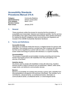 Accessibility Standards Procedures Manual 214-A 1. General