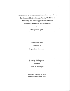 Network Analysis of International Aquaculture Research and