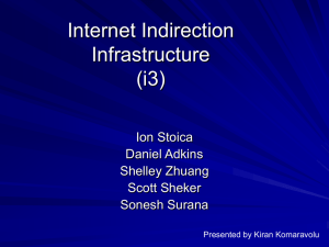 Internet Indirection Infrastructure (i3) Ion Stoica