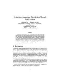 Optimizing Hierarchical Classification Through Tree Evolution