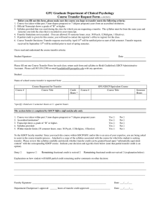 GFU Graduate Department of Clinical Psychology Course Transfer Request Form