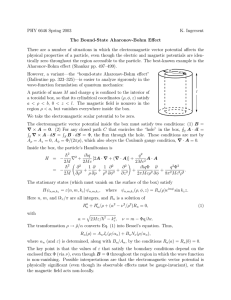 PHY 6646 Spring 2003 K. Ingersent The Bound-State Aharonov-Bohm Effect