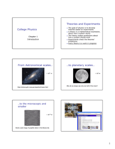 Theories and Experiments College Physics