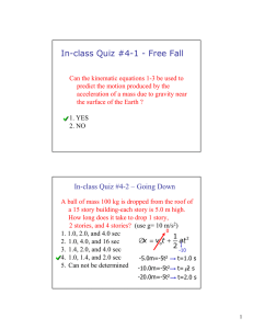 In-class Quiz #4-1 - Free Fall