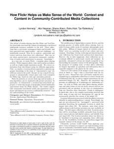 How Flickr Helps us Make Sense of the World: Context... Content in Community-Contributed Media Collections