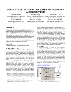 DUPLICATE DETECTION IN CONSUMER PHOTOGRAPHY AND NEWS VIDEO Alejandro Jaimes Shih-Fu Chang