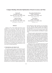 Compact Hashing with Joint Optimization of Search Accuracy and Time