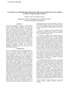 A STATISTICAL FRAMEWORK FOR FUSING MID-LEVEL PERCEPTUAL FEATURES