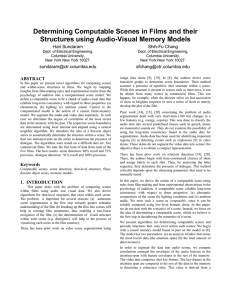 Determining Computable Scenes in Films and their Hari Sundaram Shih-Fu Chang