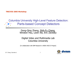 Parts-based Concept Detectors Columbia University High-Level Feature Detection: