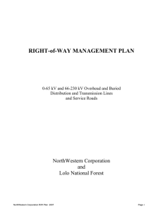 RIGHT-of-WAY MANAGEMENT PLAN NorthWestern Corporation and