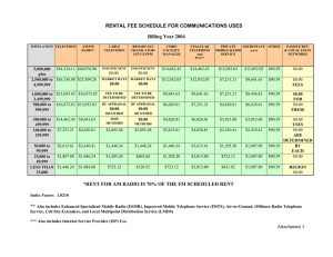RENTAL FEE SCHEDULE FOR COMMUNICATIONS USES Billing Year 2004