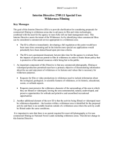 Interim Directive 2709.11 Special Uses Wilderness Filming Key Messages