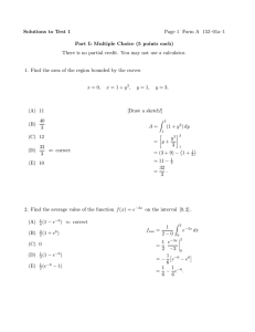 Solutions to Test 1 Part I: Multiple Choice (5 points each)