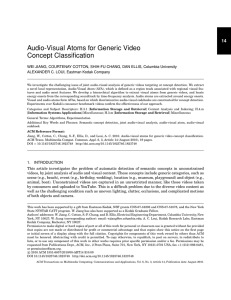 Audio-Visual Atoms for Generic Video Concept Classification 14