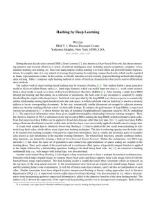 Hashing by Deep Learning Wei Liu IBM T. J. Watson Research Center