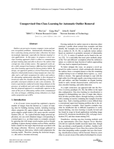 Unsupervised One-Class Learning for Automatic Outlier Removal Wei Liu Gang Hua