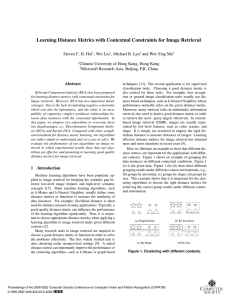 Learning Distance Metrics with Contextual Constraints for Image Retrieval