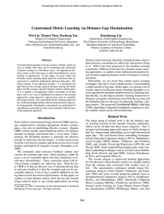 Constrained Metric Learning via Distance Gap Maximization Jianzhuang Liu