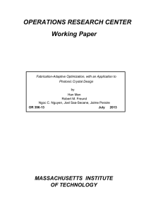 OPERATIONS RESEARCH CENTER Working Paper MASSACHUSETTS  INSTITUTE OF TECHNOLOGY