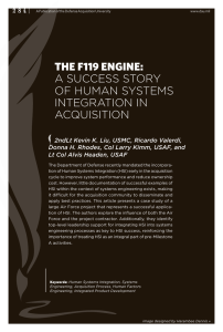 THE F119 ENGINE: A SUCCESS STORY OF HUMAN SYSTEMS INTEGRATION IN