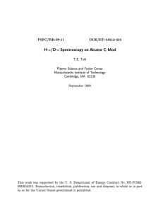 H-a/D-a  Spectroscopy  on  Alcator C-Mod T.E.