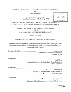 XAUV:  Modular  High Maneuverability  Autonomous  Underwater ... by 0 S.B.  Mechanical  Engineering
