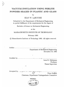 VACUUM  INSULATION  USING  PERLITE GLASS SEAN